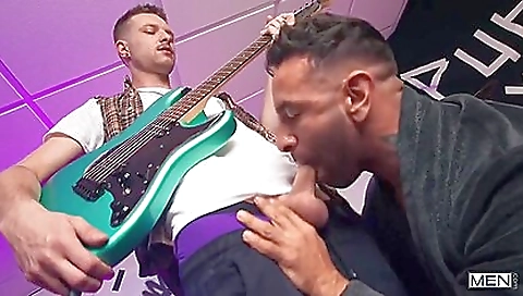 Beautiful woman is fucked by the man so hard that he cums over her