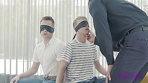 Horny blonde teen is fucked by her boss and her boyfriend