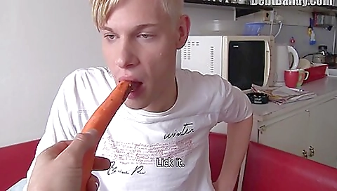 Horny blonde babe is getting fucked by her debt collector