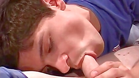 A busty brunette and a tall guy have sex with a big cock