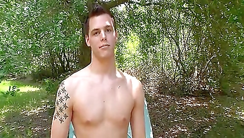 College guy in tattooed skin has his cum shot in his mouth