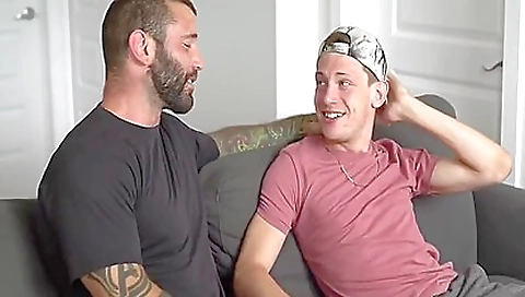 Amateur twink 18+ hardcore threesome with big cock