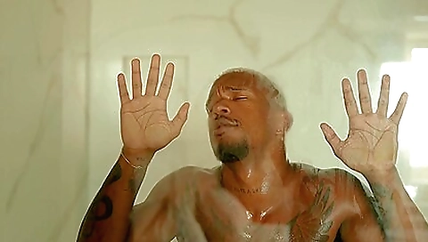 Brunette blonde and a black dude have sex in the sauna