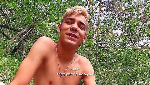 Big cock blonde chick gets facialized in outdoor camera pov
