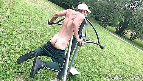 Outdoor sex video with a sexy gay man in front of the camera