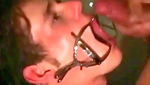 Busty brunette with big tattooed pussy gets face fucked