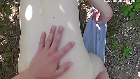 Czech dude with huge cock hammered on outdoor pov video