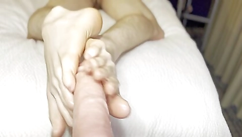 Footjob in amateur video with a foot fetish video 2